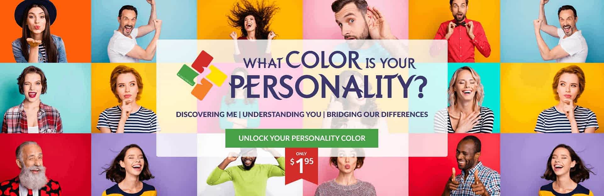 Ritberger Personality Assessment hero image: What Color is Your Personality? Discovering Me, Understanding You, Bridging Our Differences.